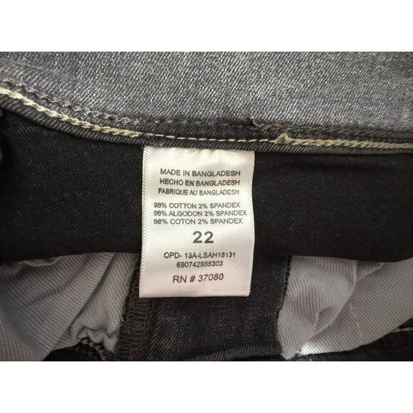 Womens Sz 22 PLUS Jeans Black Wash Boot Cut High Rise Classic 5 Pocket - Picture 6 of 7